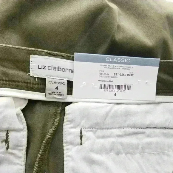 Women's Liz Claiborne Classic Straight Leg Olive Grove Multi $44 - Picture 11 of 12